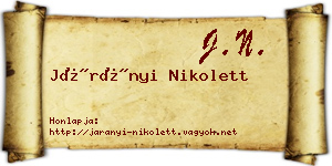 Járányi Nikolett névjegykártya