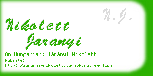 nikolett jaranyi business card